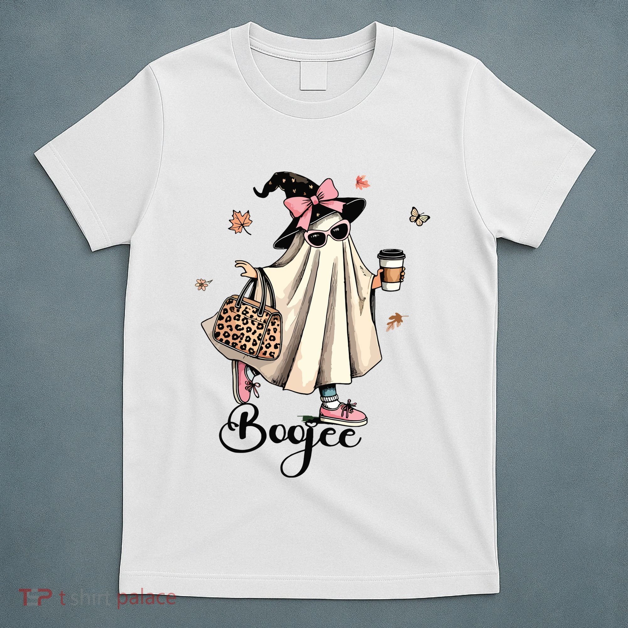 Boo Jee Ghost Ice Coffee Coquette Bow Halloween Women Girl T-Shirt