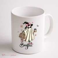 Boo Jee Ghost Ice Coffee Coquette Bow Halloween Women Girl Coffee Mug thumb 1