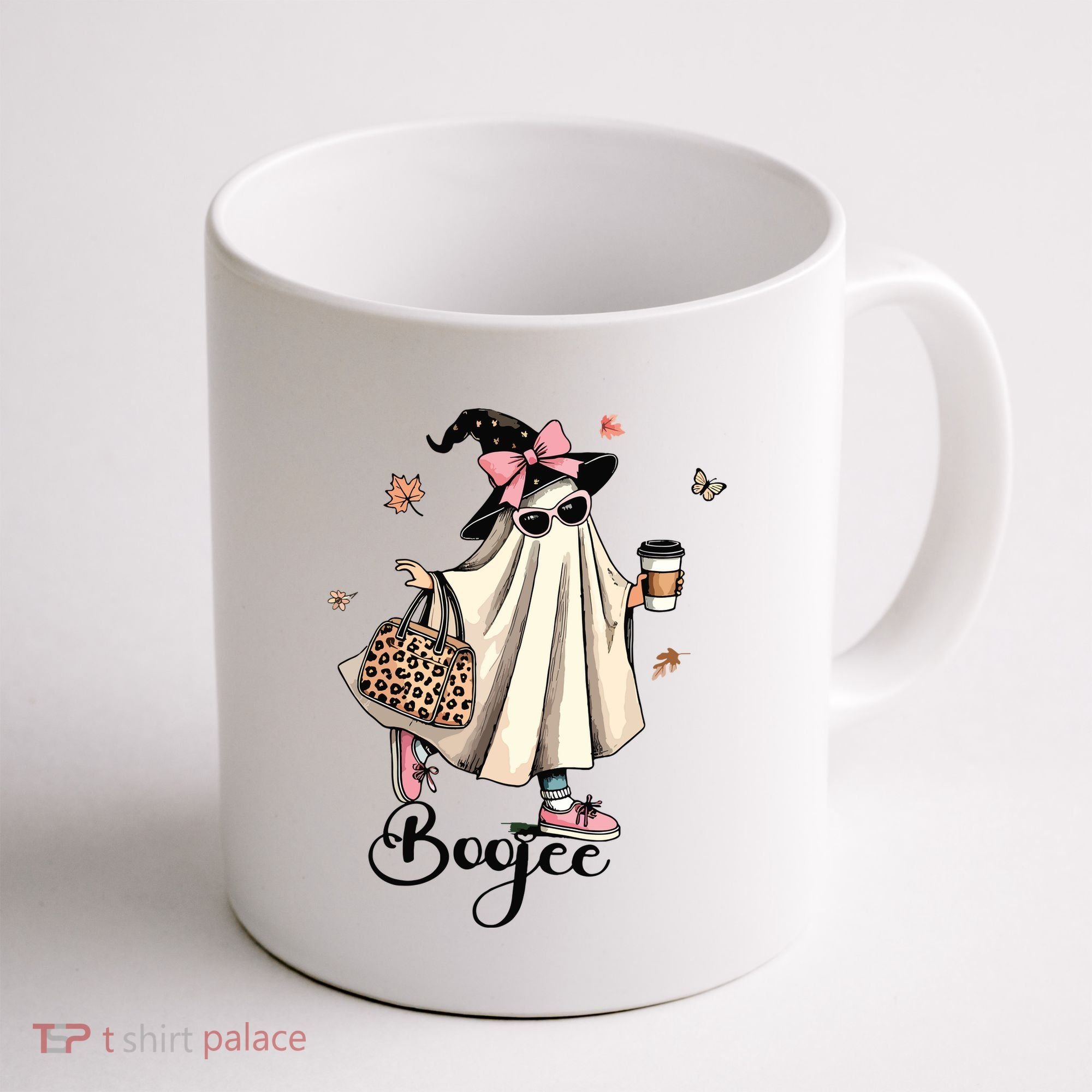 Boo Jee Ghost Ice Coffee Coquette Bow Halloween Women Girl Coffee Mug