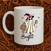 Boo Jee Ghost Ice Coffee Coquette Bow Halloween Women Girl Coffee Mug thumb 2