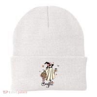 Boo Jee Ghost Ice Coffee Coquette Bow Halloween Women Girl Beanie thumb 0
