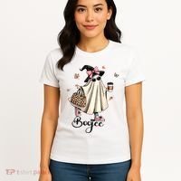 Boo Jee Ghost Ice Coffee Coquette Bow Halloween Women Girl Women's T-Shirt thumb 4