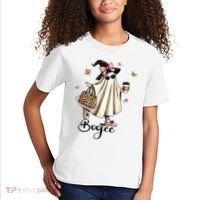 Boo Jee Ghost Ice Coffee Coquette Bow Halloween Women Girl Kids T-Shirt thumb 2