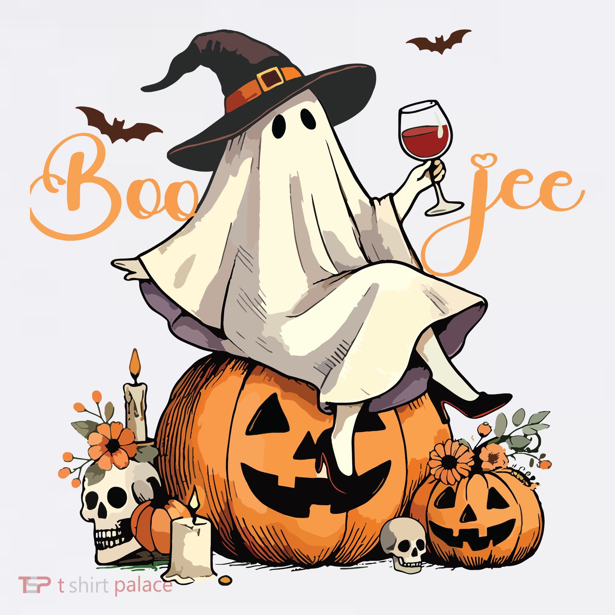 Boo Jee Ghost Ice Coffee Coquette Bow Halloween Women Girl Women's Hoodie