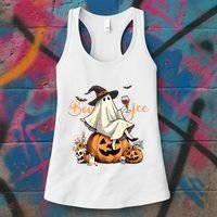 Boo Jee Ghost Ice Coffee Coquette Bow Halloween Women Girl Women's Tank Top thumb 3