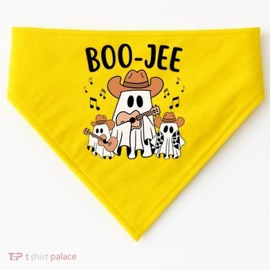 Boo Jee Ghost Funny Halloween USA-Made Doggie Bandana