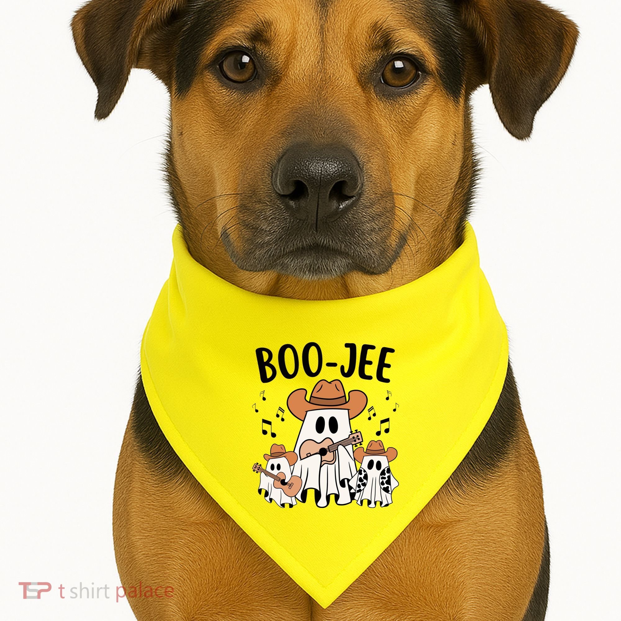 Boo Jee Ghost Funny Halloween USA-Made Doggie Bandana