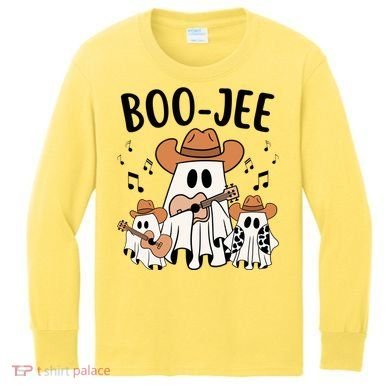 Boo Jee Ghost Funny Halloween Kids Long Sleeve Shirt