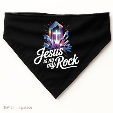 Biblical Jesus Is My Rock Christian USA-Made Doggie Bandana
