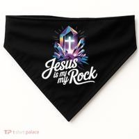 Biblical Jesus Is My Rock Christian USA-Made Doggie Bandana thumb 0