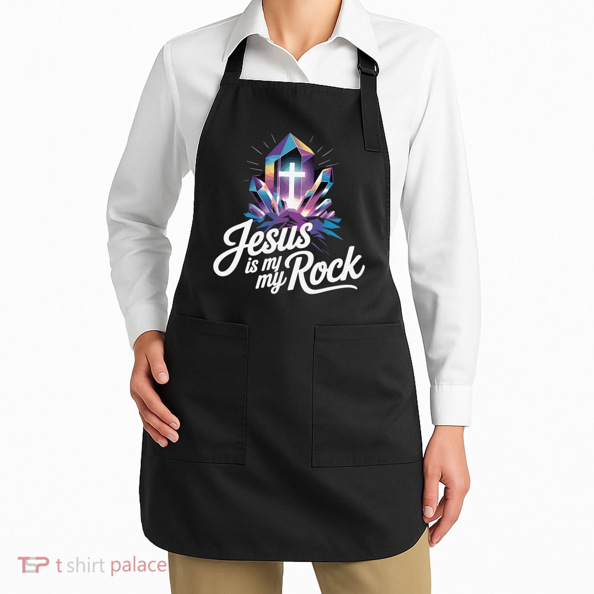 Biblical Jesus Is My Rock Christian Apron