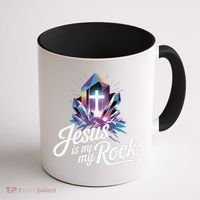 Biblical Jesus Is My Rock Christian Coffee Mug thumb 1