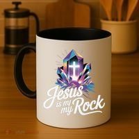 Biblical Jesus Is My Rock Christian Coffee Mug thumb 4