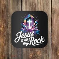 Biblical Jesus Is My Rock Christian Coaster thumb 0