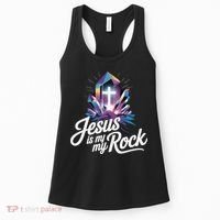 Biblical Jesus Is My Rock Christian Women's Tank Top thumb 0