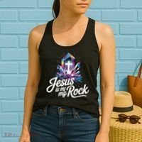 Biblical Jesus Is My Rock Christian Women's Tank Top thumb 2
