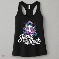 Biblical Jesus Is My Rock Christian Women's Tank Top thumb 3