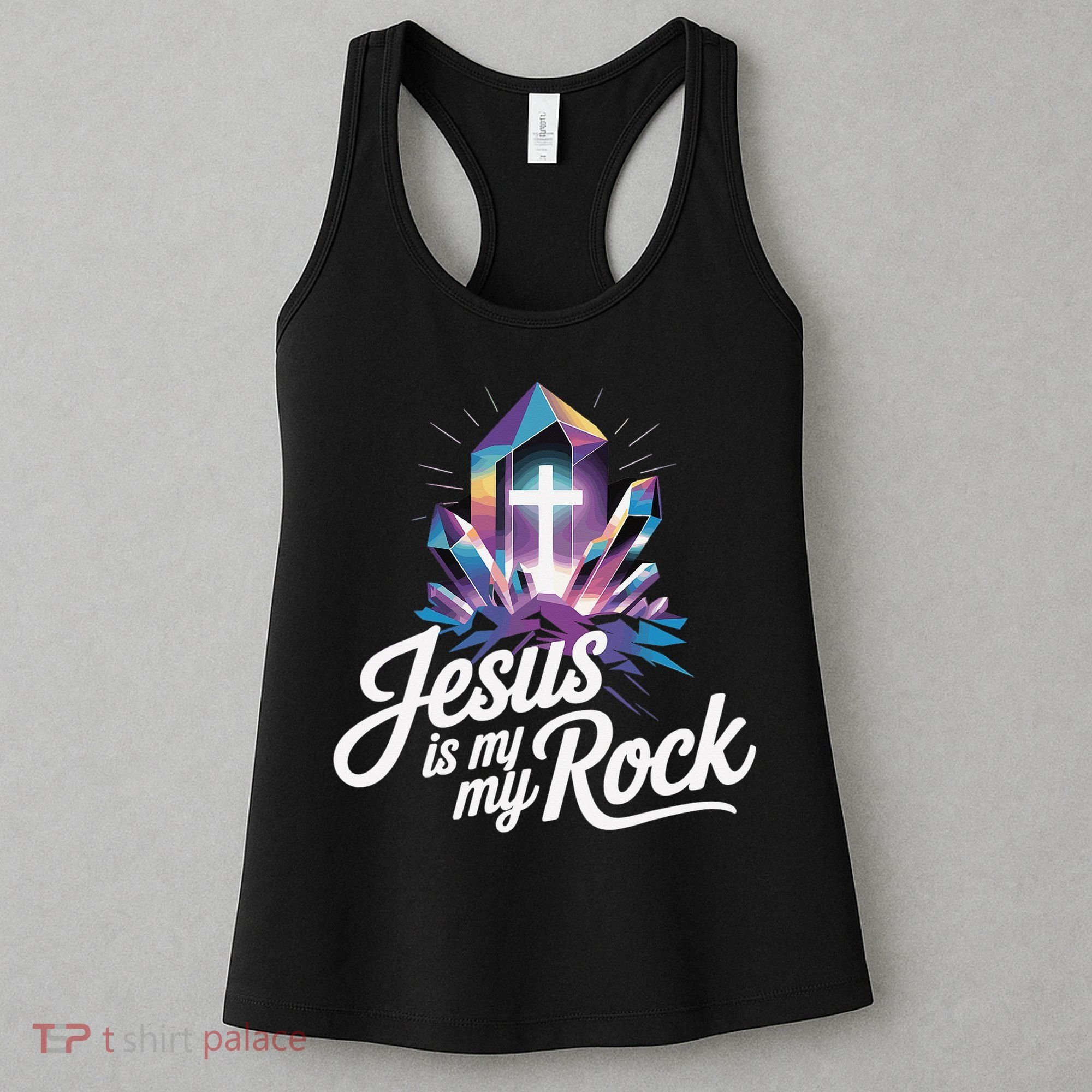 Biblical Jesus Is My Rock Christian Women's Tank Top