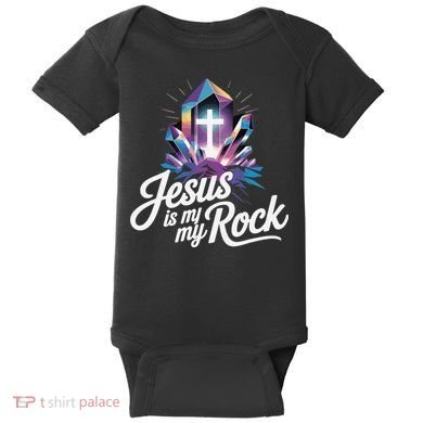 Biblical Jesus Is My Rock Christian Baby Bodysuit