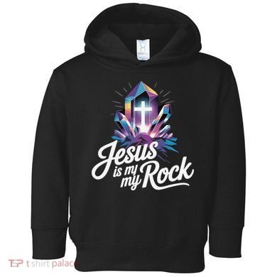 Biblical Jesus Is My Rock Christian Toddler Hoodie