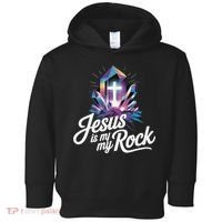 Biblical Jesus Is My Rock Christian Toddler Hoodie thumb 0
