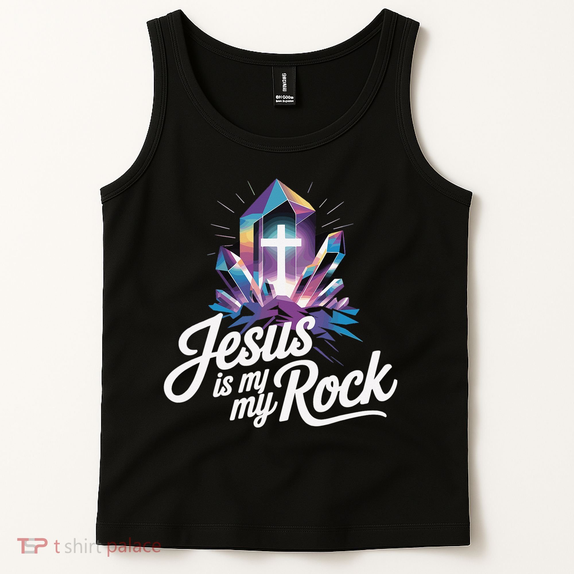 Biblical Jesus Is My Rock Christian Tank Top