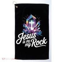 Biblical Jesus Is My Rock Christian Golf Towel thumb 0