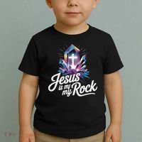 Biblical Jesus Is My Rock Christian Toddler T-Shirt thumb 2