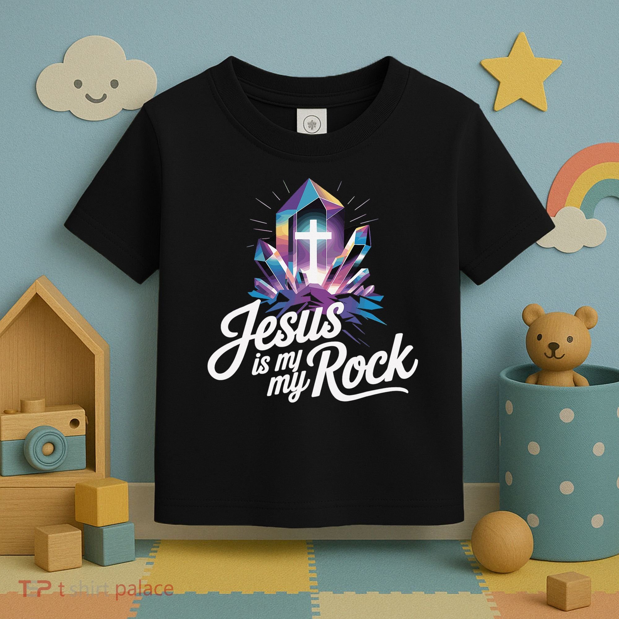 Biblical Jesus Is My Rock Christian Toddler T-Shirt