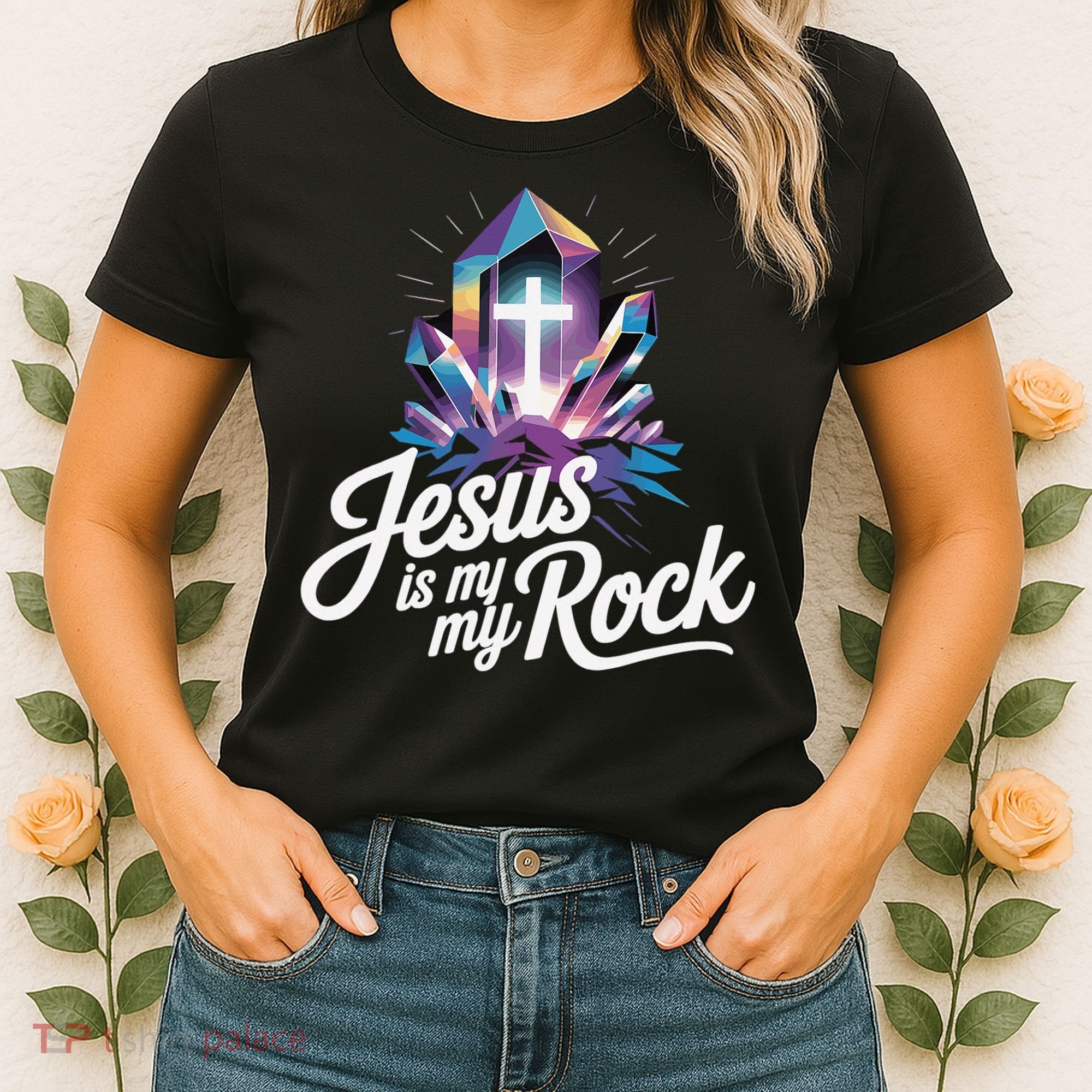 Biblical Jesus Is My Rock Christian Women's T-Shirt