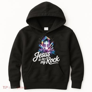 Biblical Jesus Is My Rock Christian Kids Hoodie