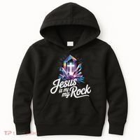 Biblical Jesus Is My Rock Christian Kids Hoodie thumb 0
