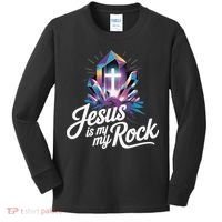 Biblical Jesus Is My Rock Christian Kids Long Sleeve Shirt thumb 0