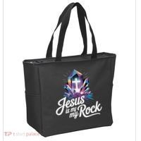 Biblical Jesus Is My Rock Christian Tote Bag thumb 2
