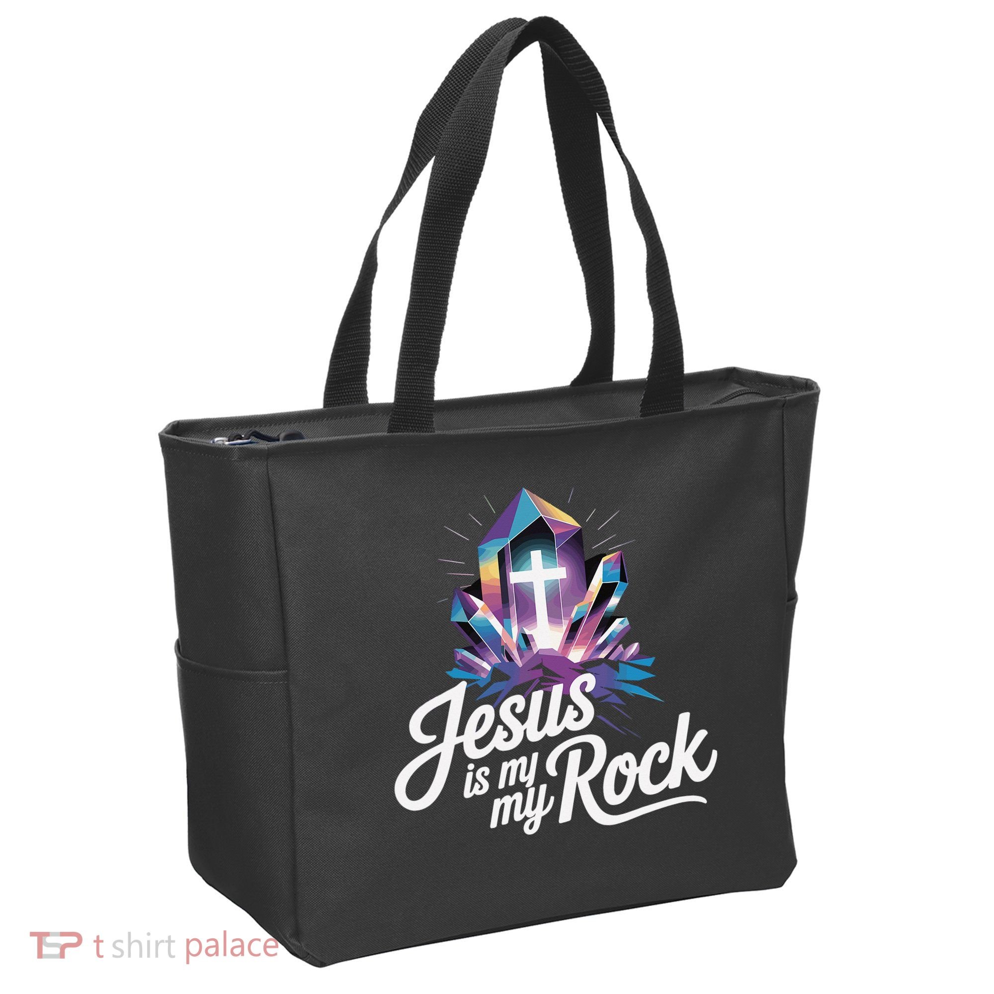Biblical Jesus Is My Rock Christian Tote Bag