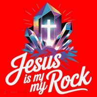 Biblical Jesus Is My Rock Christian Santa Hat thumb 1