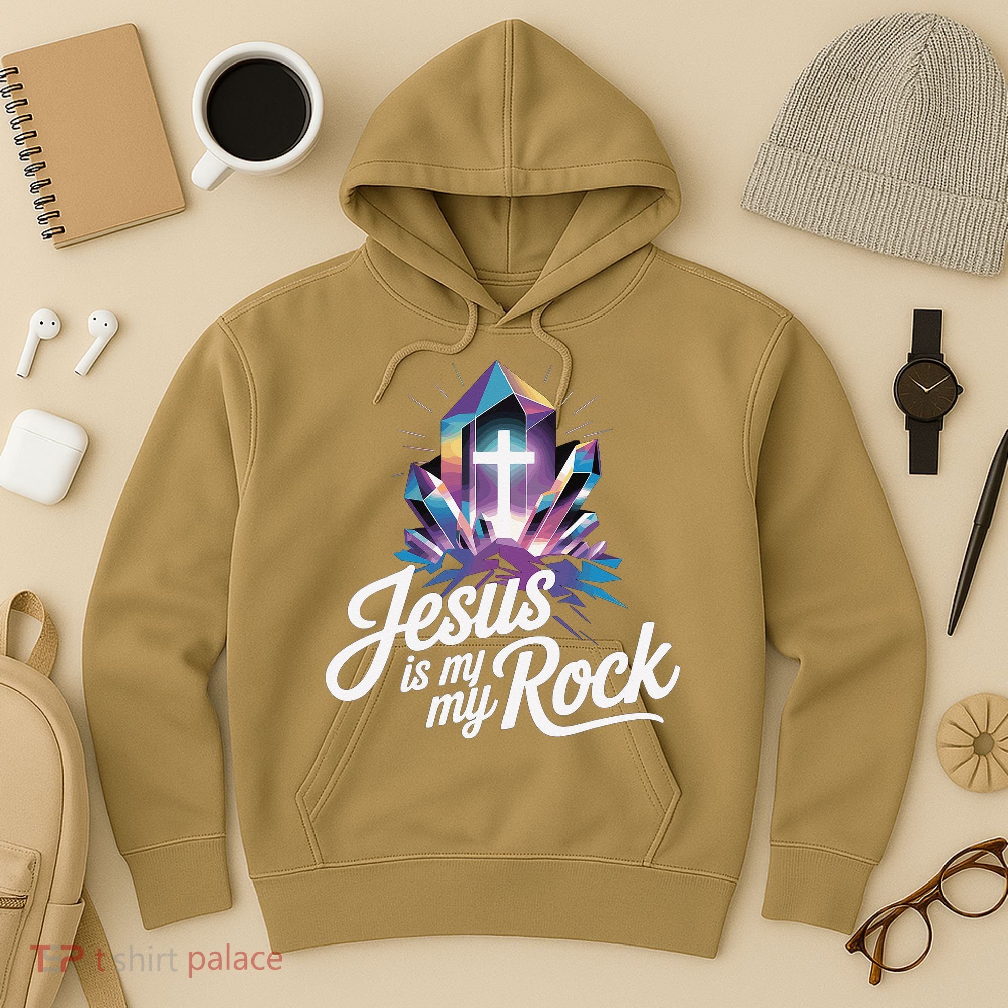 Biblical Jesus Is My Rock Christian Hoodie
