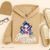 Biblical Jesus Is My Rock Christian Hoodie thumb 4