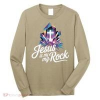 Biblical Jesus Is My Rock Christian Long Sleeve Shirt thumb 0