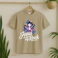 Biblical Jesus Is My Rock Christian T-Shirt thumb 2