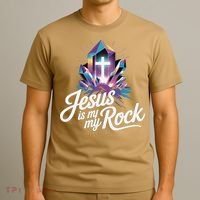 Biblical Jesus Is My Rock Christian T-Shirt thumb 3