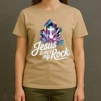 Biblical Jesus Is My Rock Christian T-Shirt thumb 4