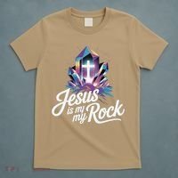 Biblical Jesus Is My Rock Christian T-Shirt thumb 5