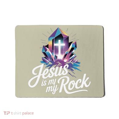 Biblical Jesus Is My Rock Christian Mousepad