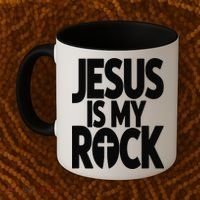 Biblical Jesus Is My Rock Christian Coffee Mug thumb 2