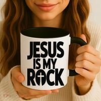Biblical Jesus Is My Rock Christian Coffee Mug thumb 3