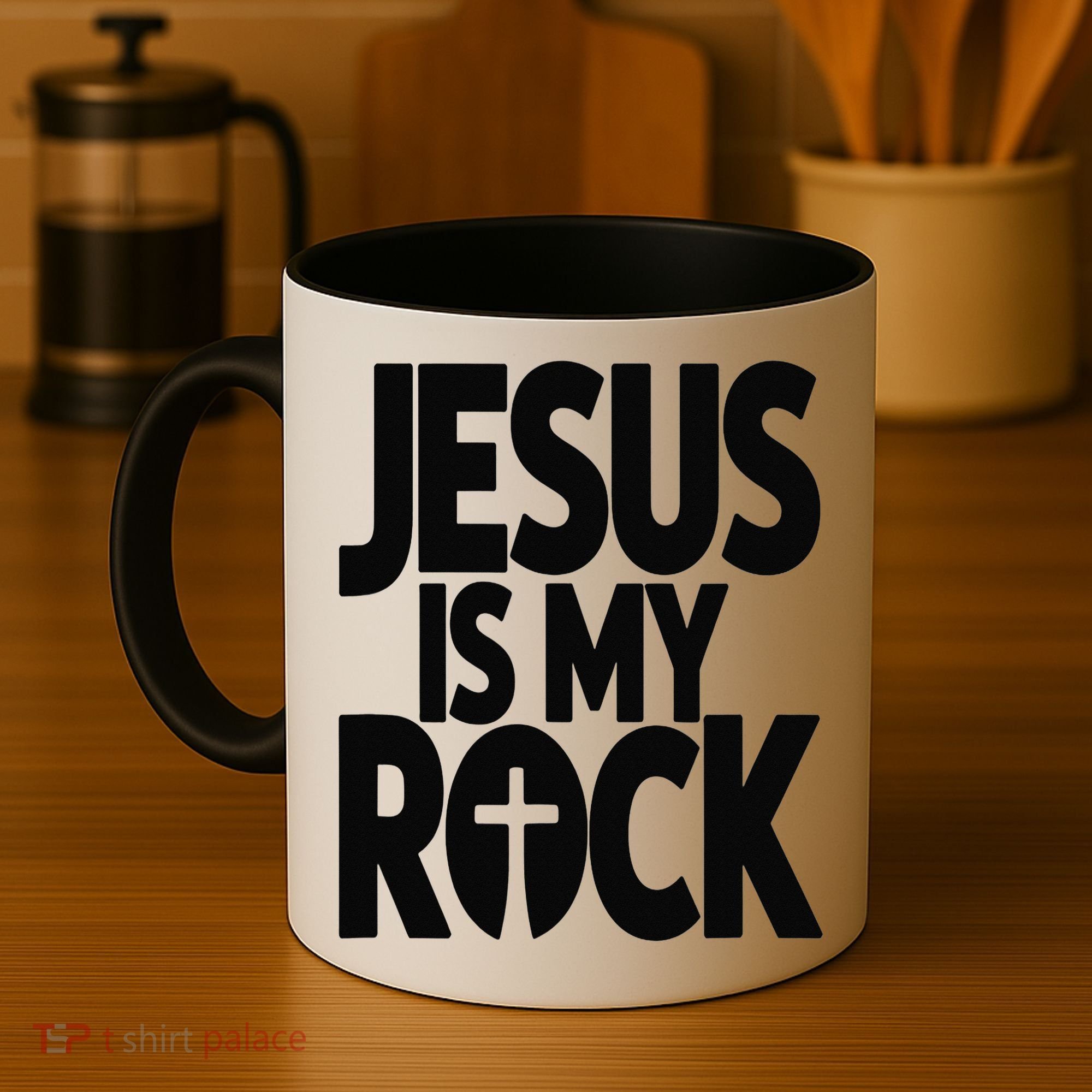Biblical Jesus Is My Rock Christian Coffee Mug