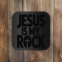 Biblical Jesus Is My Rock Christian Coaster thumb 0