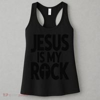 Biblical Jesus Is My Rock Christian Women's Tank Top thumb 3