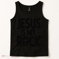 Biblical Jesus Is My Rock Christian Tank Top thumb 2